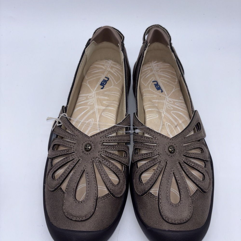 Jbu Pearl Eco‎ Vegan Ballet Flat Cutout Shoes Womens 8.5 Tan Brown NWT - Picture 2 of 9